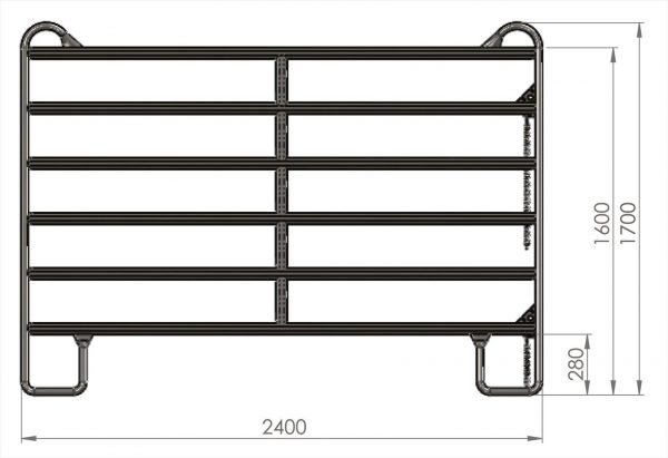 Pannello per pascoli senza cancello 240 x 170 cm