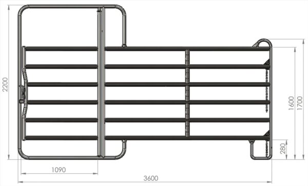 Pannello per pascoli con cancello 360 x 220 cm - immagine 2