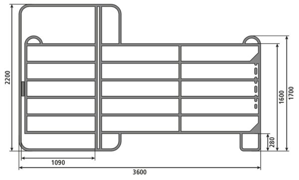 Pannello per pascoli con cancello 360 x 220 cm - immagine 3