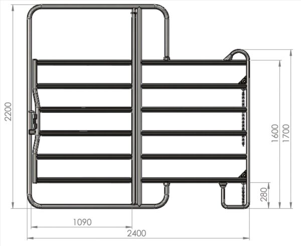 Pannello per pascoli con cancello 240 x 220 cm - immagine 2