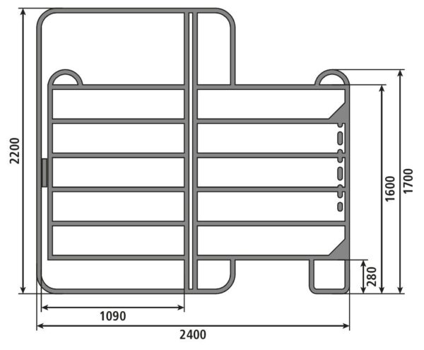 Pannello per pascoli con cancello 240 x 220 cm - immagine 5