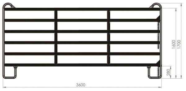 Pannello per pascoli senza cancello 360 x 170 cm - immagine 2