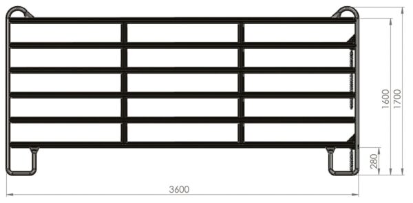 Pannello per pascoli senza cancello 360 x 170 cm