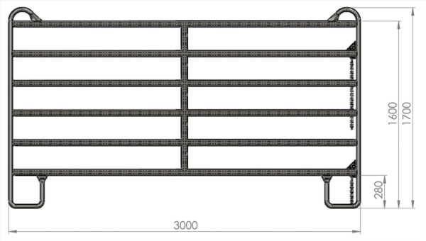 Pannello per pascoli senza cancello 300 x 170 cm - immagine 2