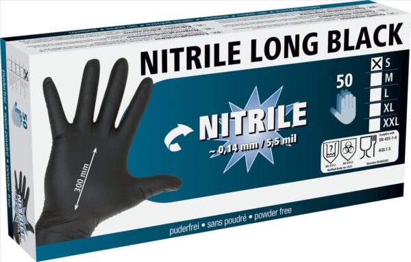 Guanto monouso Nitrile Long Black